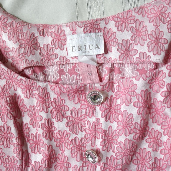 Vintage pink floral two piece skirt and sleeveless top set - Picture 4 of 7